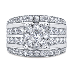 Sparkling Yaffie 3ct Diamond Ring in White Gold