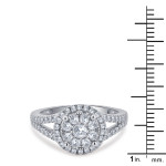 Yaffie Delicate White Gold and 7/8ct TDW Diamond Halo Engagement Band
