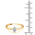 The Majestic Magnificence of Yaffie Golden Solitaire Diamond - a 1/4ct TDW Marquise-Cut Engagement Ring