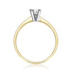 Gold Yaffie Princess-Cut Solitaire Diamond Engagement with 1/4ct TDW