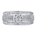Marquise Engagement Ring with 1ct TDW White Diamonds in Yaffie White Gold