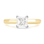 Captivating 1 1/4ct TDW Princess Diamond Engagement Ring in White and Gold by Yaffie