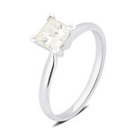Regally Enchanting Yaffie Princess Diamond Engagement Ring in White and Gold with 1.00ct TDW