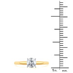 Golden-White Sparkle: 1/2ct TDW Round Diamond Engagement Ring by Yaffie