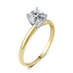 Yaffie Elegant Round White & Gold Diamond Engagement Ring - 1/3ct TDW