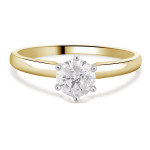 gold 3/8ct TDW Diamond Solitaire Engagement Ring - Custom Made By Yaffie™