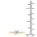 Sparkling Yaffie Gold Solitaire Engagement Ring with Princess-Cut 1/2ct TDW Diamond