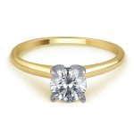 Fall in Love with Yaffie Gold Dazzling Half Carat Round Diamond Engagement Ring
