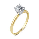 Gold Yaffie Engagement Ring with Round 1/4ct TDW Solitaire Diamond