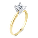 Golden Yaffie 1ct Princess-Cut Diamond Solitaire Ring for Engagements