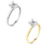 Princess Cut Diamond Solitaire Engagement Ring in Yaffie Gold with 3/4ct Total Diamond Weight