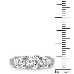 Sparkling Yaffie White Gold Anniversary Ring with 1.5ct TDW Diamonds in a 3-Stone Setting