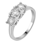Sparkling Yaffie White Gold Anniversary Ring with 1.5ct TDW Diamonds in a 3-Stone Setting