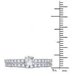 Bridal Set featuring 1ct TDW Diamond, elegantly crafted from Yaffie White Gold.
