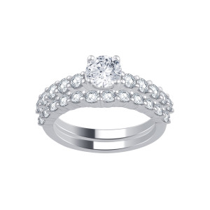 Yaffie 2.5ct TDW Diamond Bridal Set in White Gold