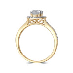 The Glittering Yaffie Diamond Halo Engagement Ring - White and Gold, 1 Carat Total Weight.