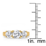 Sparkling Love: Yaffie Gold 1ct Diamond 3-Stone Ring for Anniversaries
