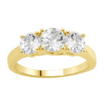 Sparkling Love: Yaffie Gold 1ct Diamond 3-Stone Ring for Anniversaries