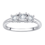 Sparkling Yaffie Silver Trio Engagement Ring with 1/4ct TDW