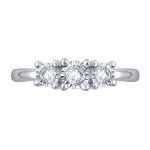Sparkling Yaffie Silver Trio Engagement Ring with 1/4ct TDW