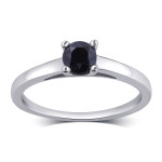 Yaffie Bespoke Sterling Silver Black Diamond Solitaire Ring with 1 1/2ct Total Diamond Weight – Tailor-Made for You!