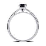 Yaffie ™ Crafts Custom Black Diamond Solitaire Ring in Sterling Silver with 1/2ct TDW