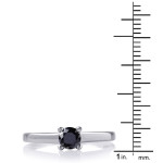 Yaffie ™ Crafts Custom Black Diamond Solitaire Ring in Sterling Silver with 1/2ct TDW