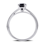 Yaffie ™ Custom-Made Sterling Silver Solitaire Engagement Ring with 2ct TDW Black Diamond