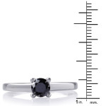 Yaffie ™ Custom-Made Sterling Silver Solitaire Engagement Ring with 2ct TDW Black Diamond