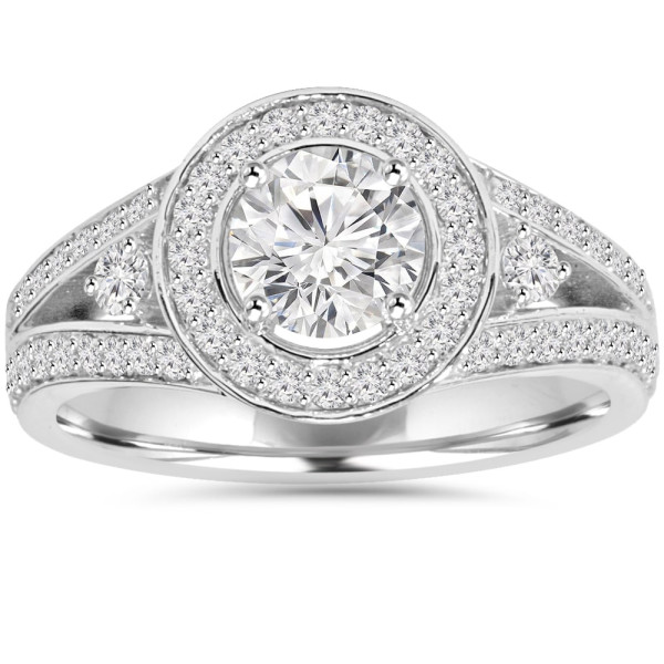 Eco-Chic White Gold Wedding Ring with 1.55 ct Lab-Grown Diamond by Yaffie