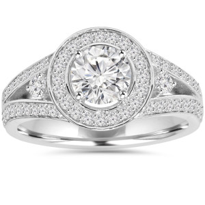 Eco-Chic White Gold Wedding Ring with 1.55 ct TDW Lab-Grown Diamond by Yaffie