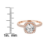 Sustainable Rose Gold Ring with 1.25 ct TDW Lab-grown Diamond Halo by Yaffie