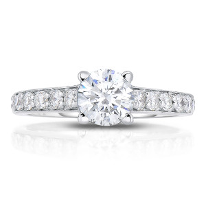 Sparkle and Shine: Yaffie White Gold Diamond Engagement Ring with Stunning Side Stones