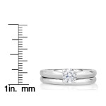 Sparkling Yaffie White Gold Wedding Set with 1/2ct Diamond Solitaire