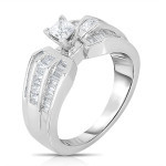 Princess Cut Solitaire Diamond Engagement Ring with Unique 1ct TDW Sparkle in Yaffie White Gold