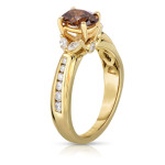 Oval Cognac Diamond Ring - Yaffie Gold, 1.67ct Total Diamond Weight