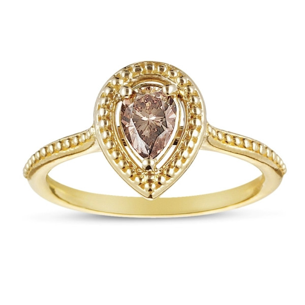 Layer on the Luxe: Yaffie Gold Stackable Champagne Diamond Ring