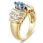 Dazzling Blue Diamond Ring with Yaffie Gold and 9/10ct TDW