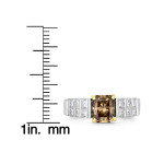 Two-Tone Gold Ring with 2 3/4 ct TDW Cognac and White Diamonds by Yaffie