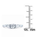 Certified 1ct TDW Diamond Yaffie White Gold 3-Stone Ring