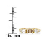 Elegant 3-Stone Diamond Ring - Yaffie Gold, 1.33ct Cognac & White TDW