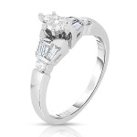 Sparkling Yaffie Platinum Solitaire Marquise Diamond Engagement Ring with 5/8ct Total Diamond Weight