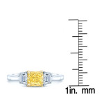 Radiant Beauty: GIA-certified 7/8ct TDW Fancy Yellow Diamond Ring in Platinum and Gold by Yaffie Estie G