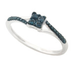 Yaffie Fabulous Blue Diamond Engagement Ring - A Stunning 0.19ct Round Brilliant Cut Treasure