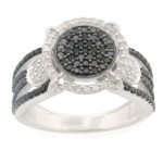 Yaffie™ Custom Designer Ring Features 0.88ct Natural Black Diamond & Real Diamonds - A Fabulous Engagement Choice!
