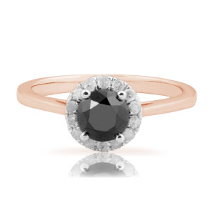 Yaffie Bespoke Creation: A Stunning 1.18Ct Black Diamond Engagement Ring with Diamond Accent