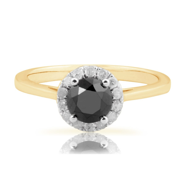 Yaffie Bespoke Creation: A Stunning 1.18Ct Black Diamond Engagement Ring with Diamond Accent