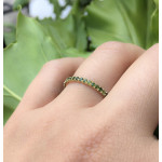 Yaffie Tourmaline Eternity Band - Birthstone Stacking for a Green Sparkle