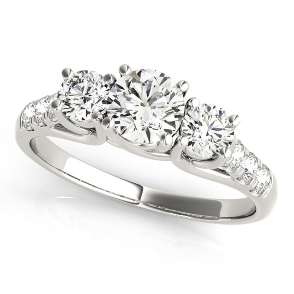 Sparkling Three-Stone Engagement Ring with 1/2ct TDW White Diamonds by Yaffie JewelMore in White Gold
