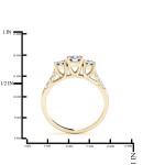 Golden Romance: Yaffie JewelMore 1/4ct TDW White Diamond Three-Stone Ring
